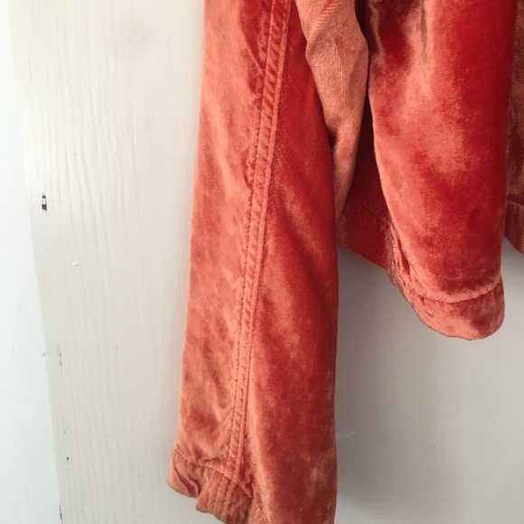 C P SHADES Orange Velvet Top Size M - Picture 6 of 7